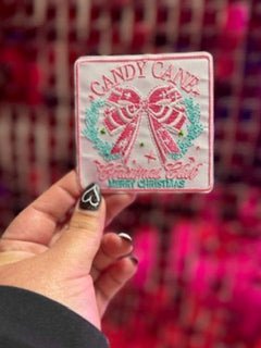 Candy Cane Iron On Patch - My Vinyl Craft