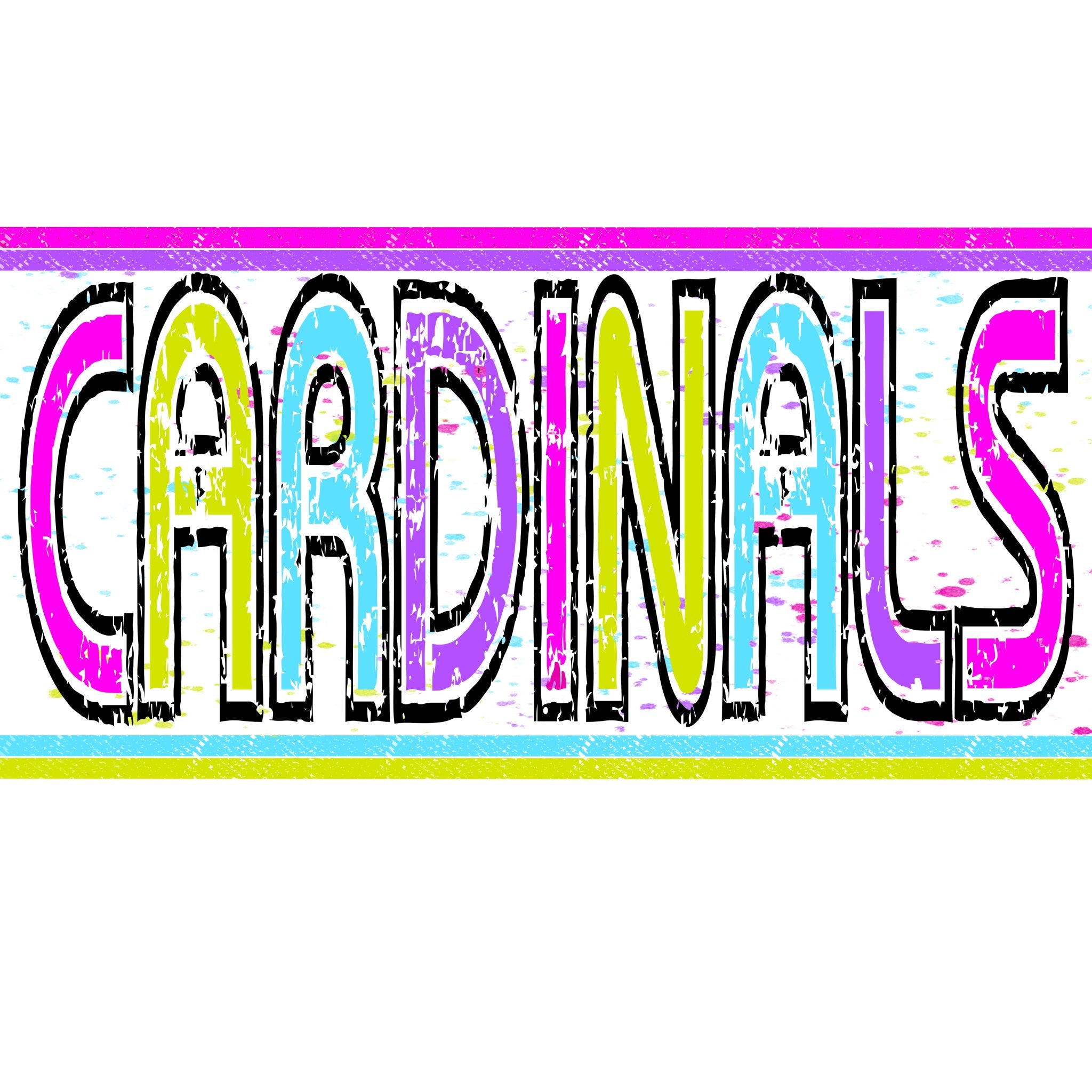 Cardinals Splatter DTF Transfer - My Vinyl Craft