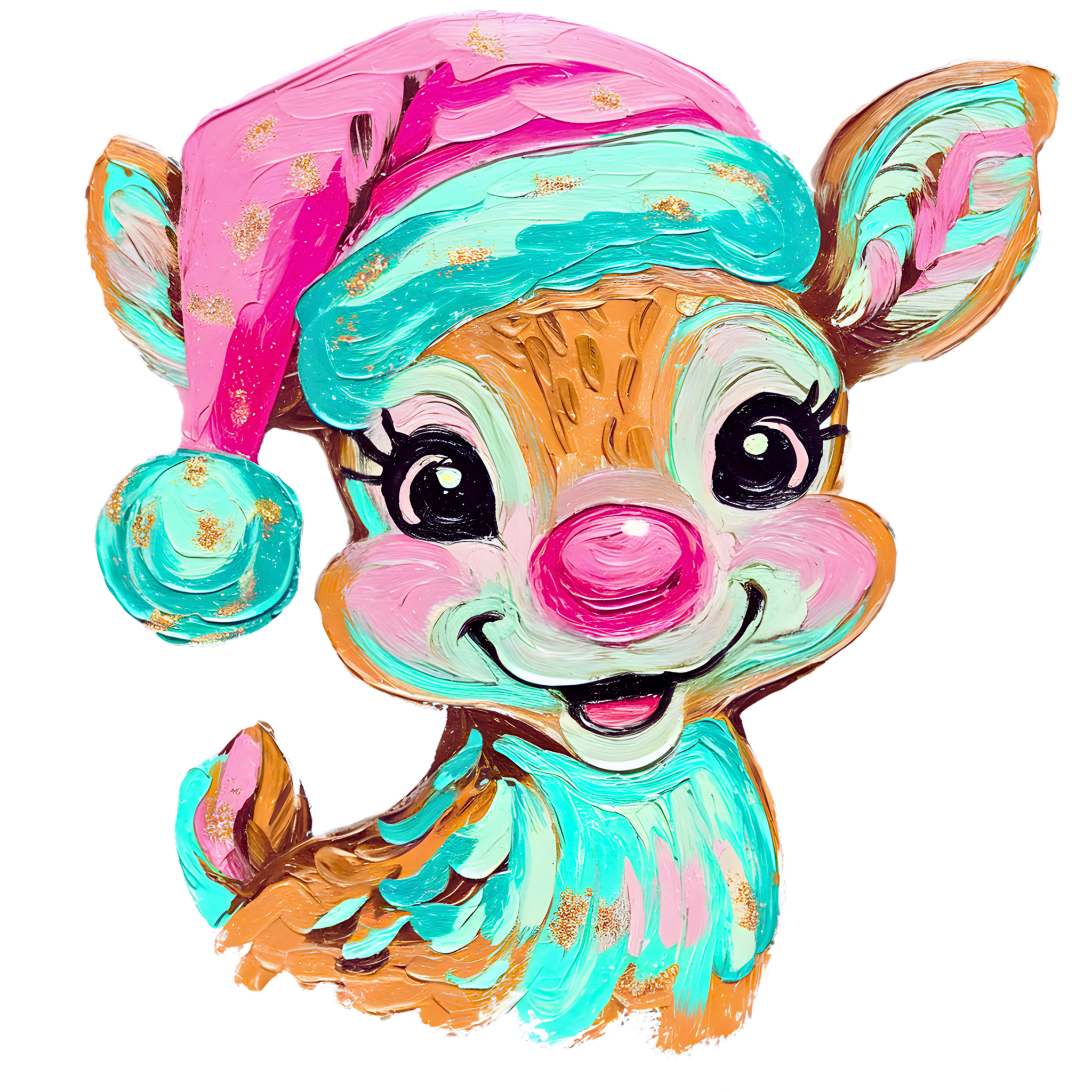 CH2 - Colorful Reindeer DTF Transfer - My Vinyl Craft