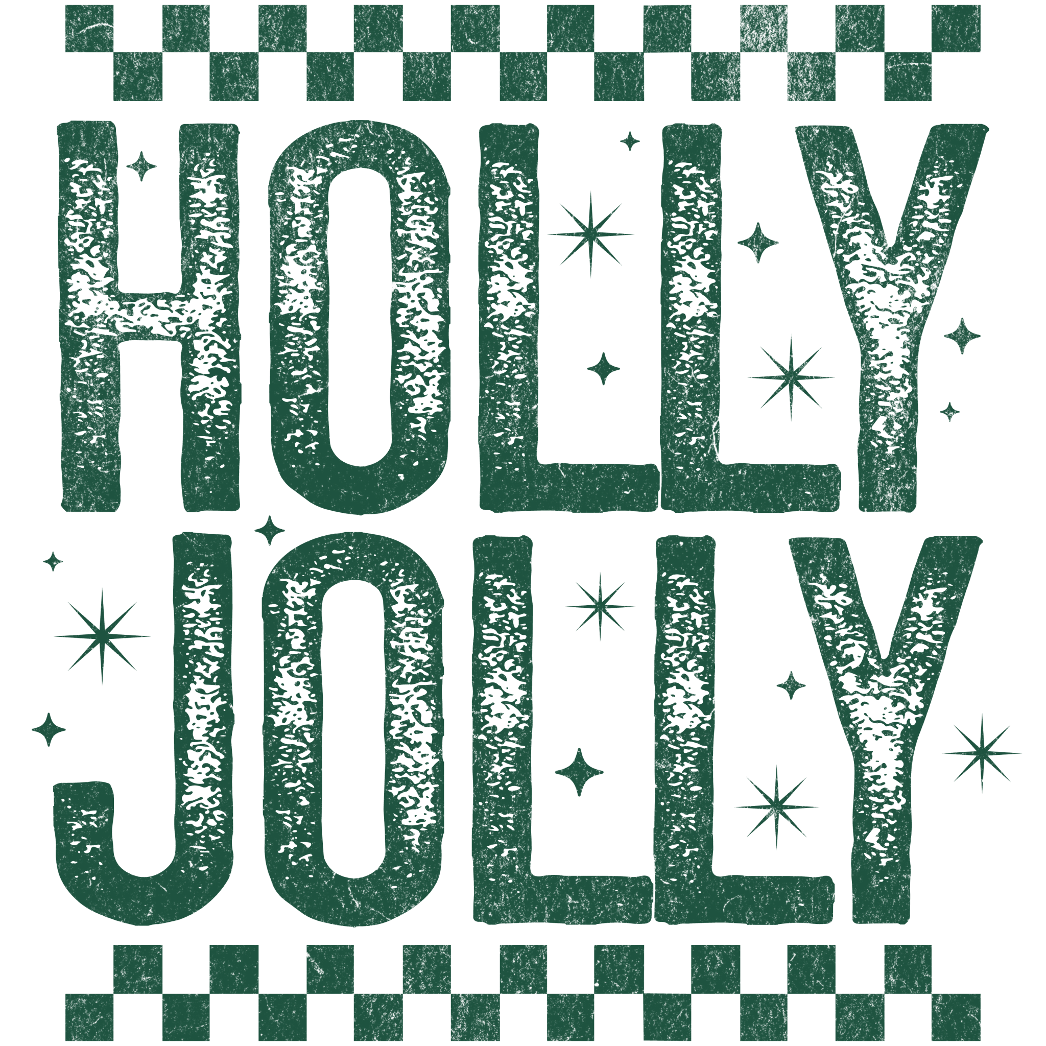 CH21 - Holly Jolly Block DTF Transfer - My Vinyl Craft