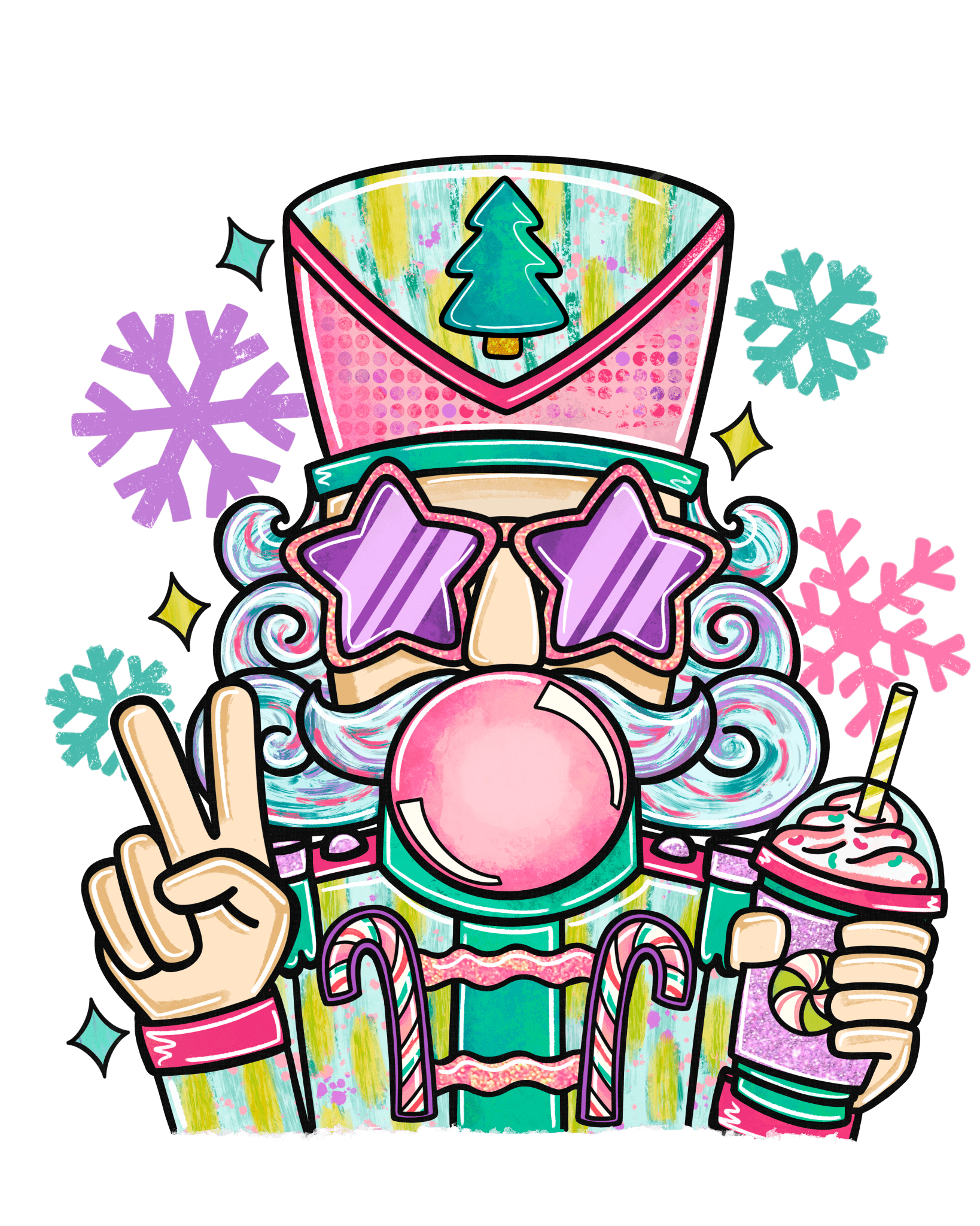 CH43 - Bright Preppy Nutcracker DTF Transfer - My Vinyl Craft