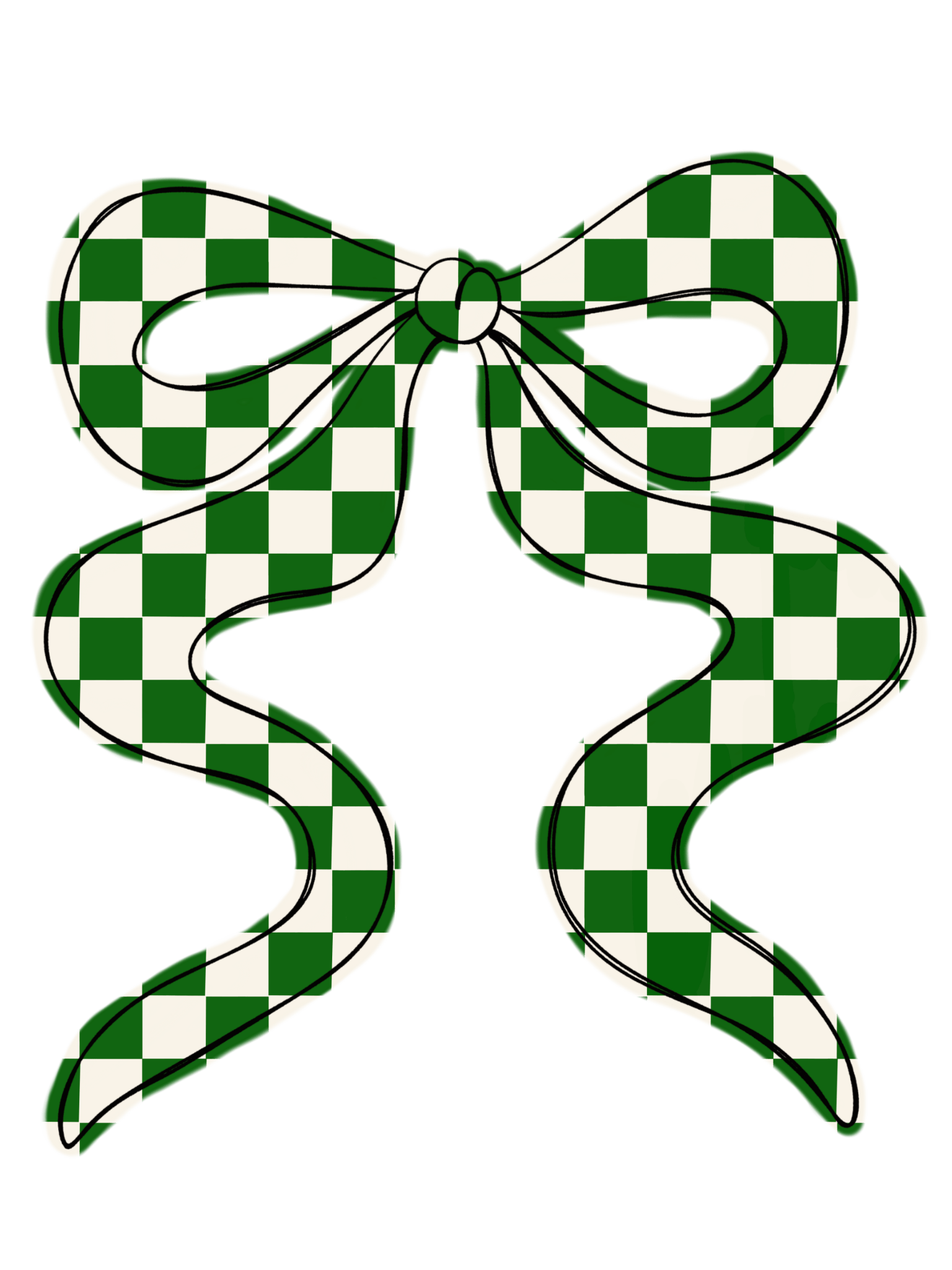 CH46 - Checkered Bow Green - My Vinyl Craft