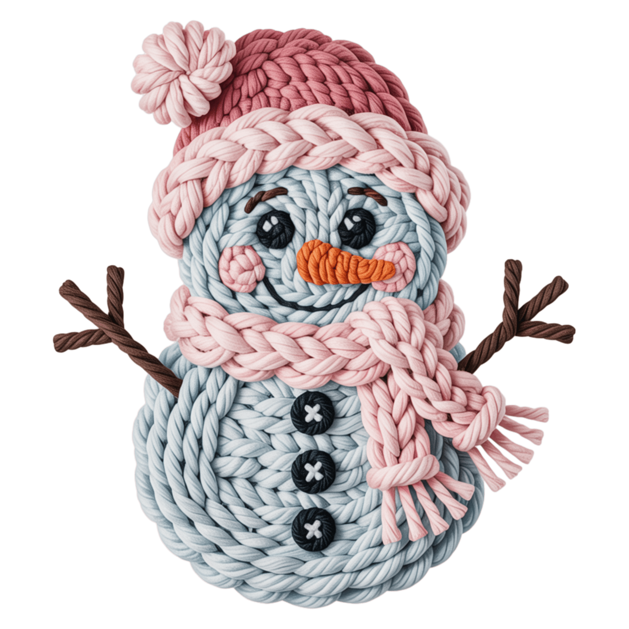 Ch56 - Yarn Pink Snowman DTF Transfer - My Vinyl Craft