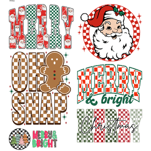 Checkered Christmas Mini Pre-Made DTF Gangsheet - My Vinyl Craft