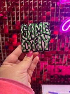 Checkered GameDay Iron On Patch - My Vinyl Craft