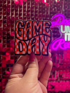 Checkered GameDay Iron On Patch - My Vinyl Craft