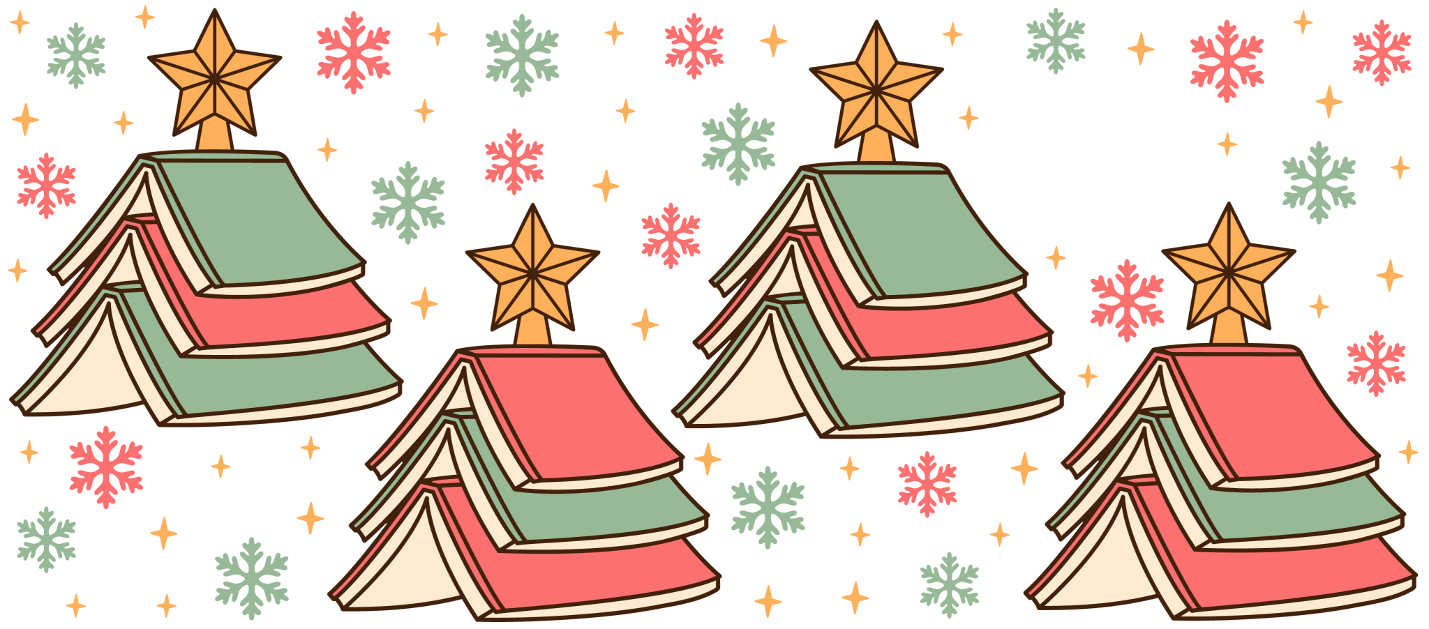 Christmas Book Tree UV DTF Cup Wrap - My Vinyl Craft