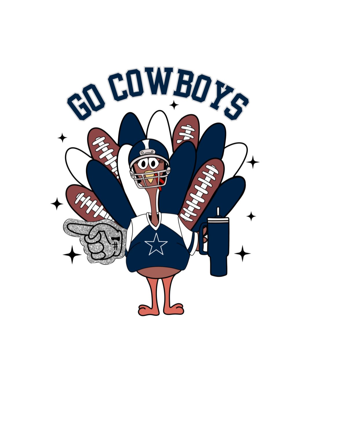 Cowboy Turkey DTF Transfer - C9 - My Vinyl Craft