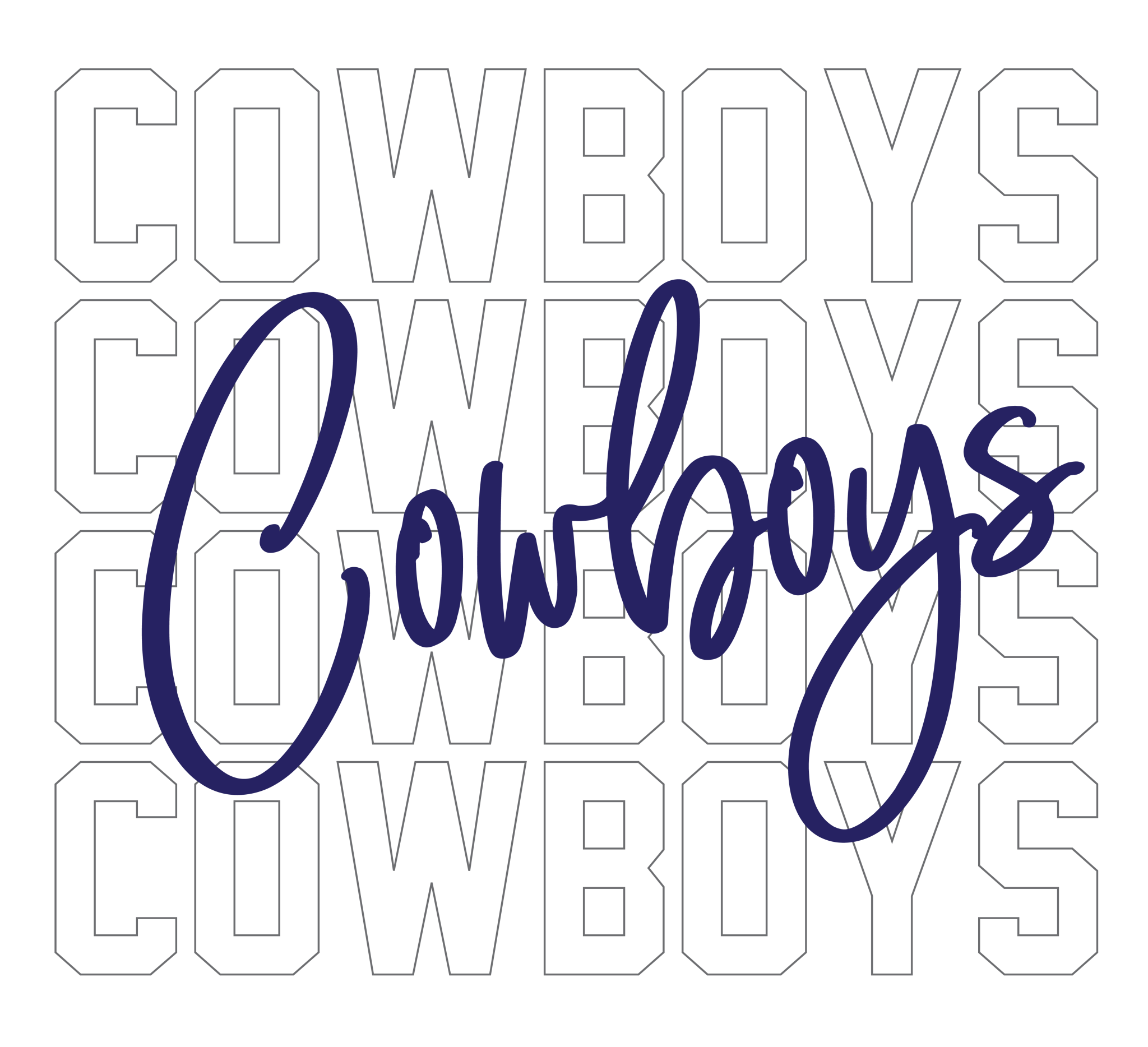 Cowboys Bold Script DTF Transfer - My Vinyl Craft