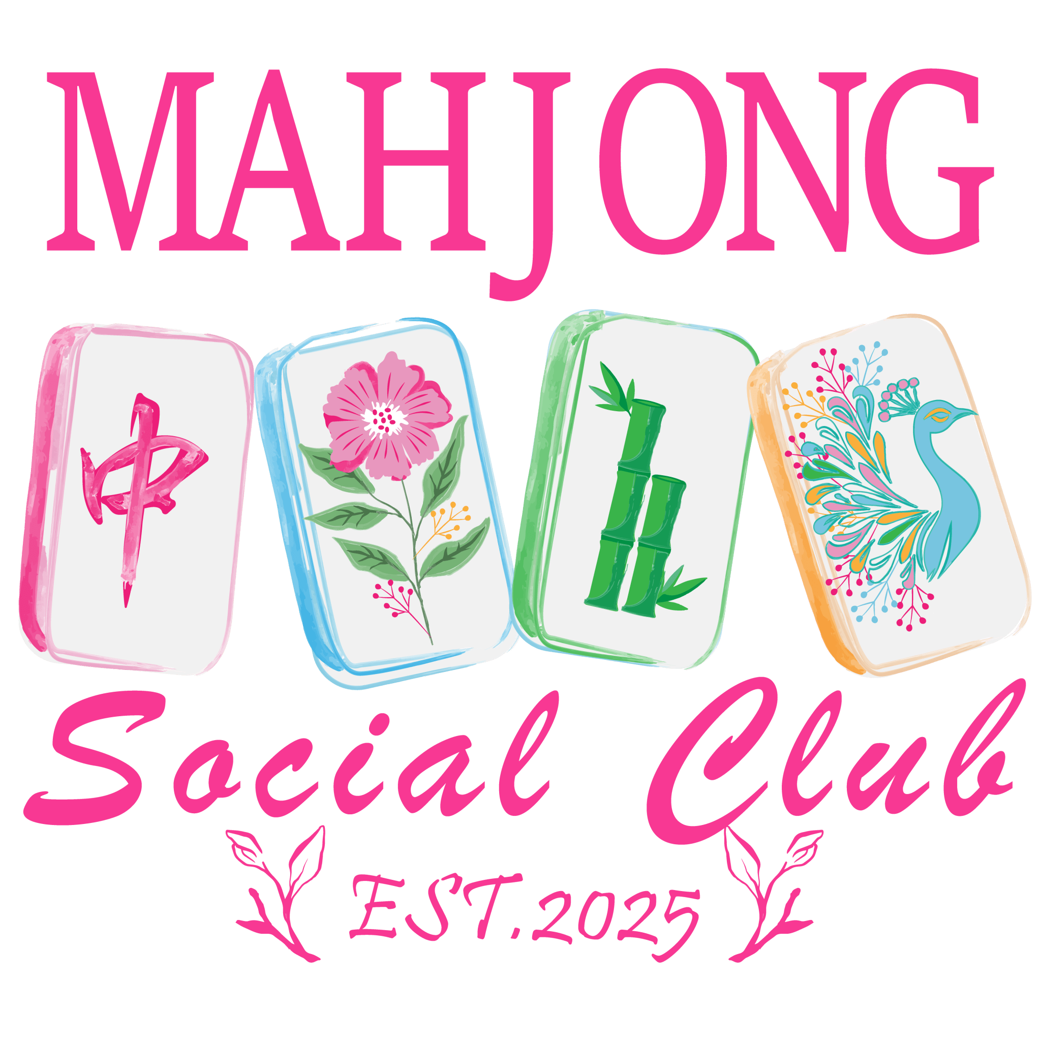 E6 - Mahjong Social Club DTF Transfer - My Vinyl Craft