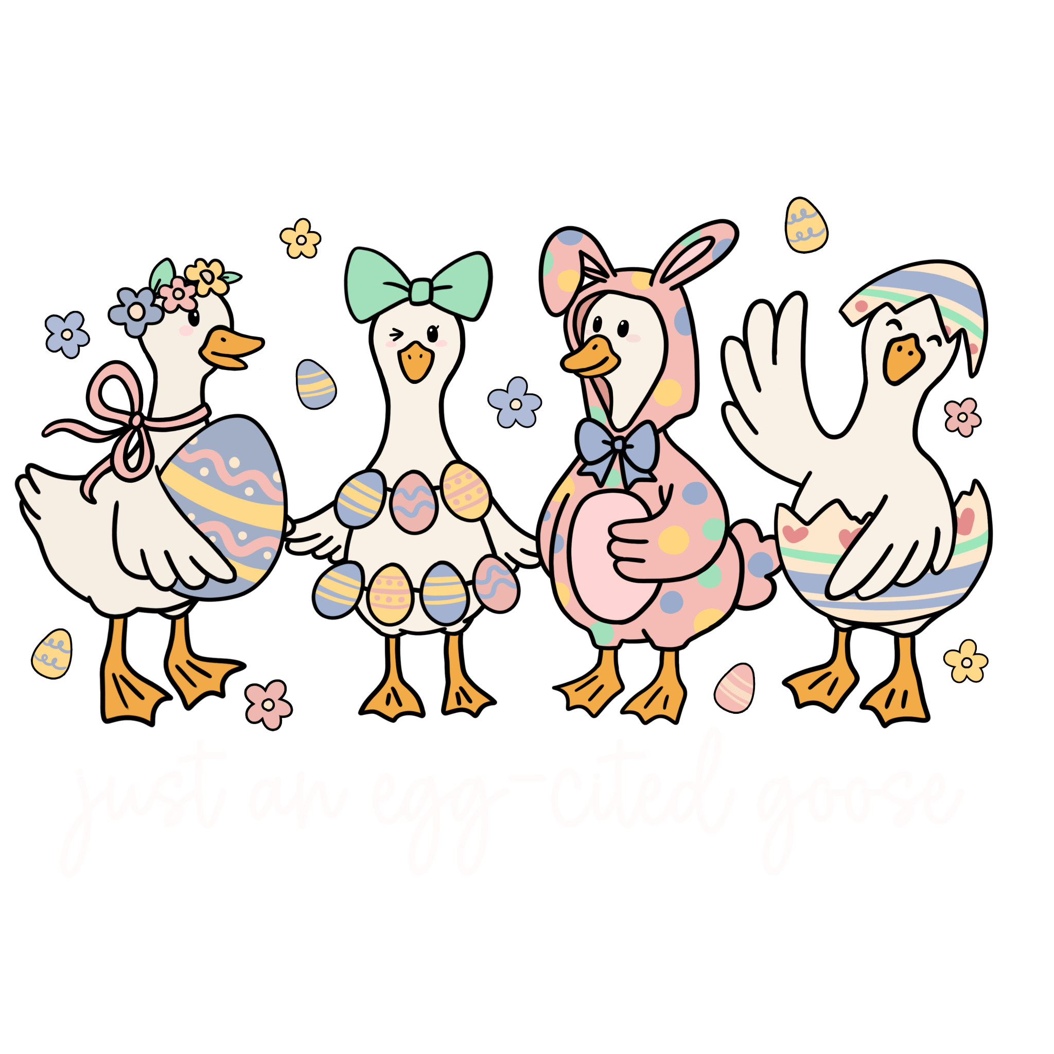 ET9 - Eggcited Goose DTF Transfer - My Vinyl Craft