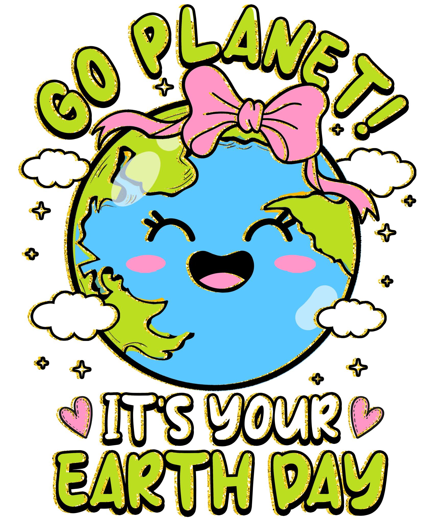 ETD3 - Go Planet Bow DTF Transfer - My Vinyl Craft