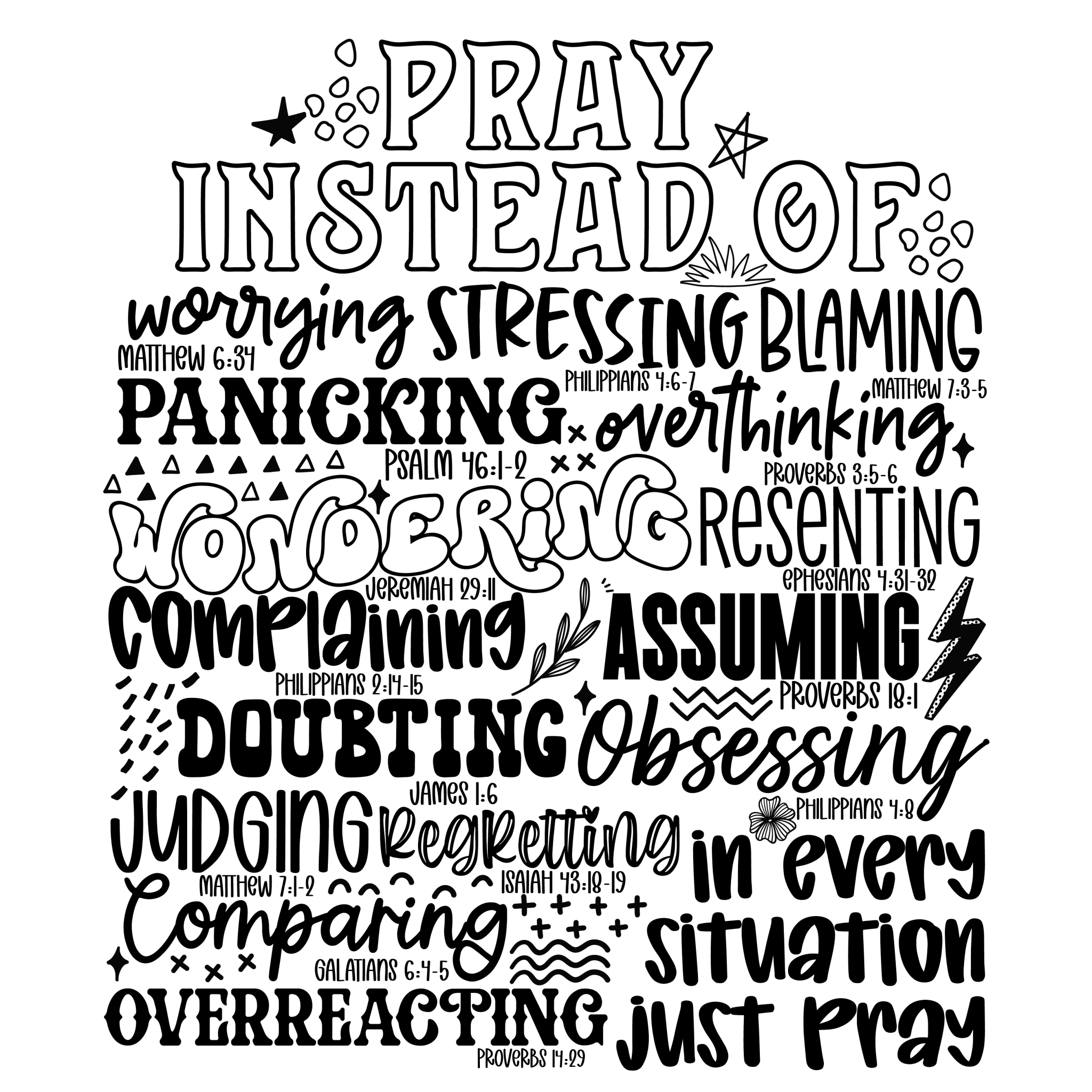 F3 - Pray Instead DTF Transfer - My Vinyl Craft