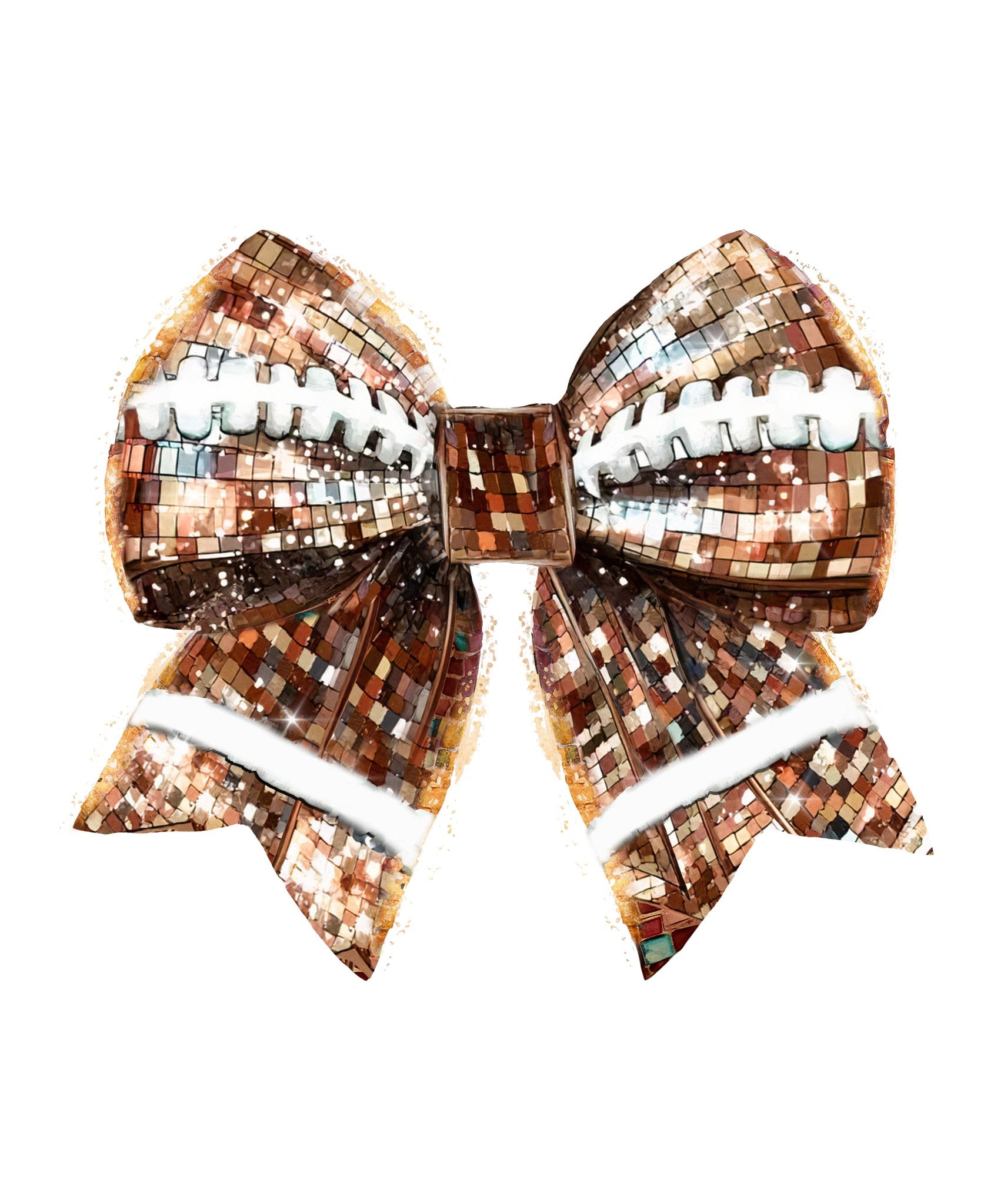 FB11 - Football Bow Disco DTF Transfer - My Vinyl Craft