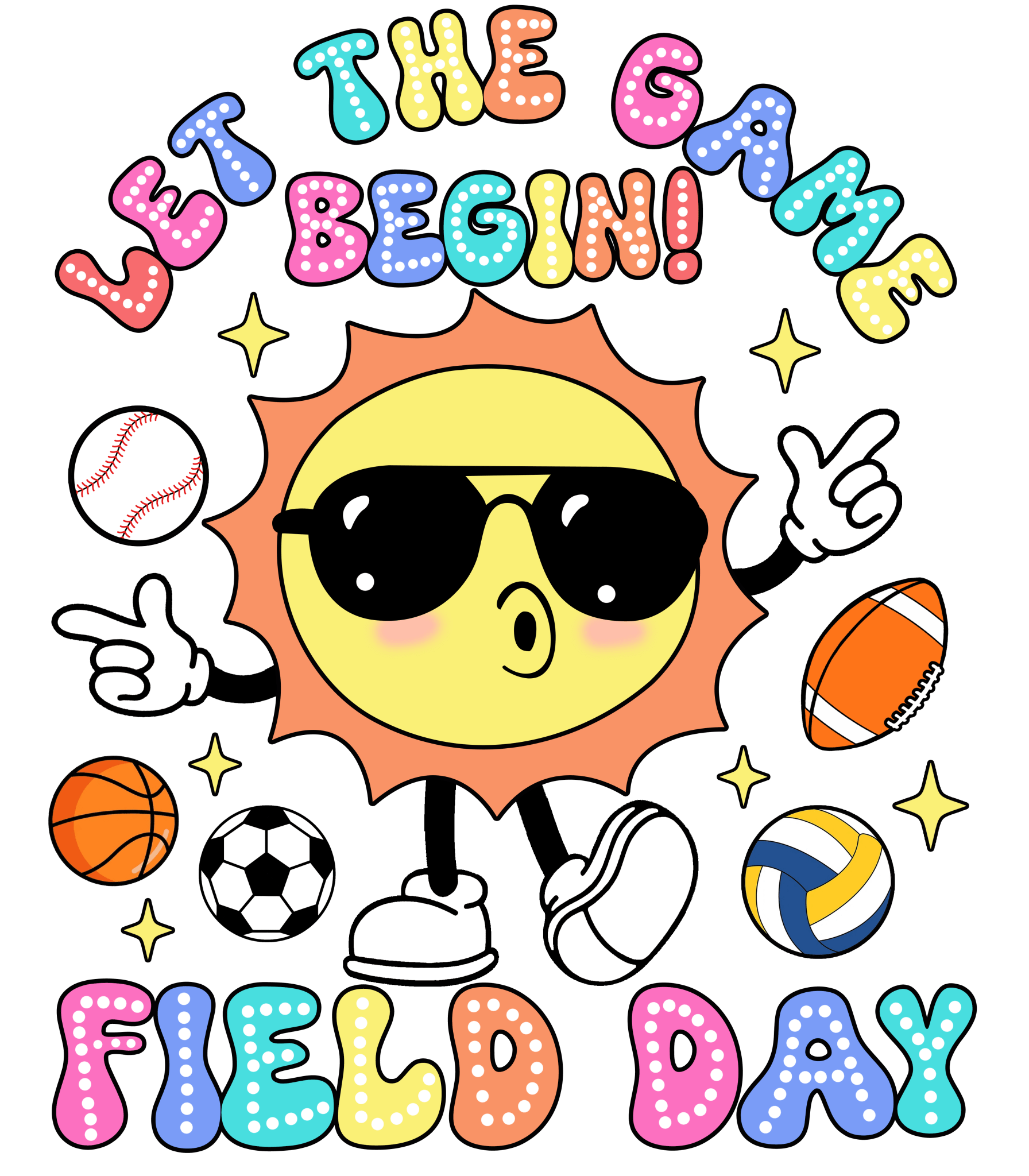 FD4 - Field Day Bright DTF Transfer - My Vinyl Craft