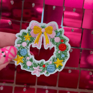 Festive Wreath Iron On Patch - My Vinyl Craft
