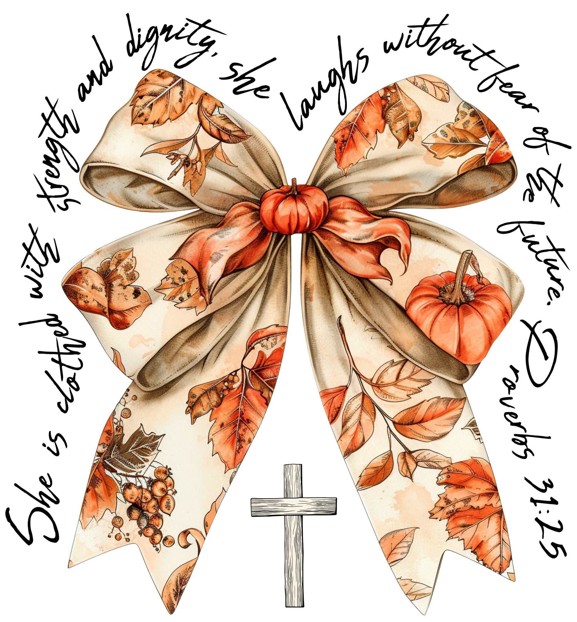 FL18 - Fall Bow DTF Transfer - My Vinyl Craft