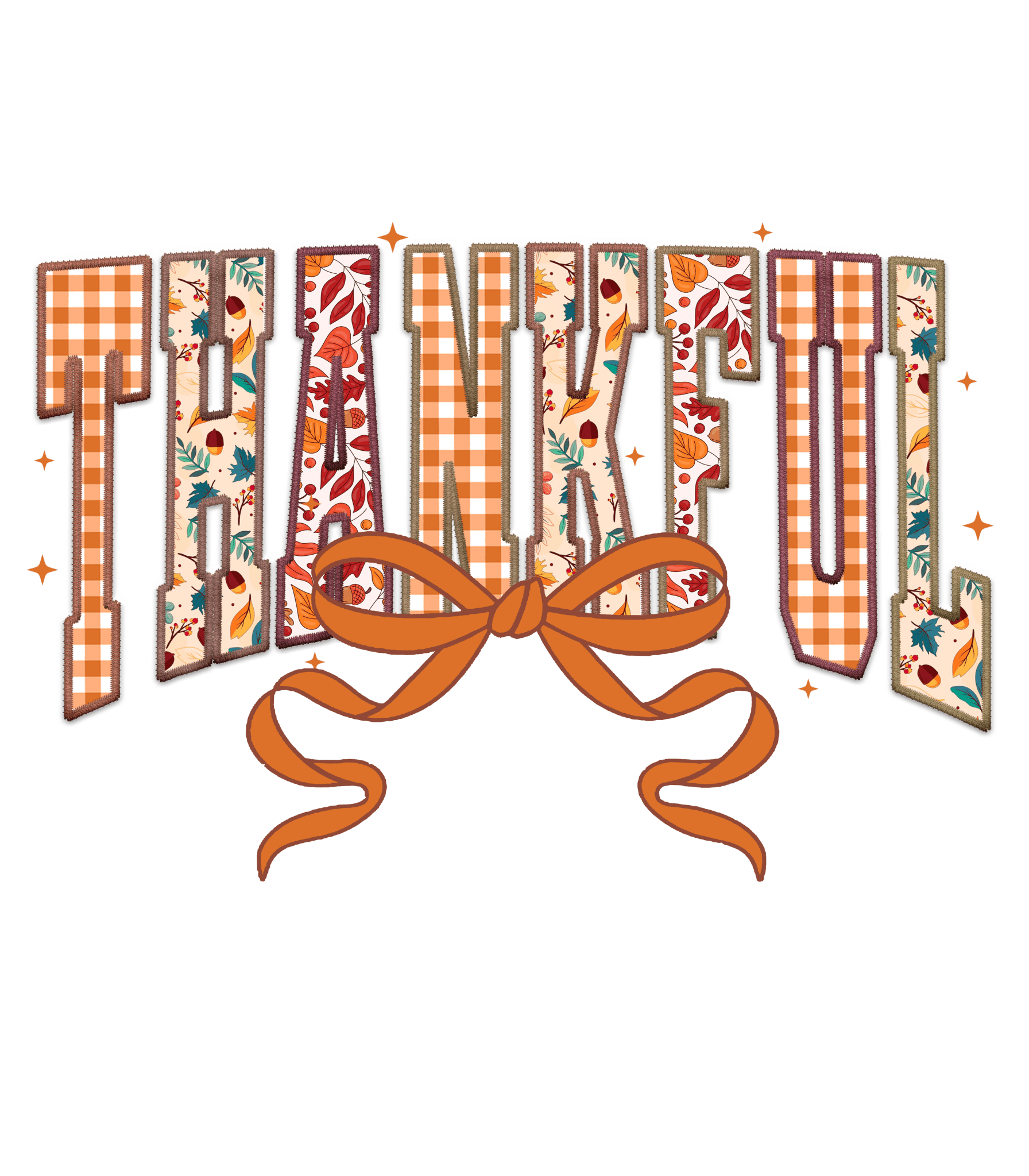 FL26 - Thankful Bow DTF Transfer - My Vinyl Craft