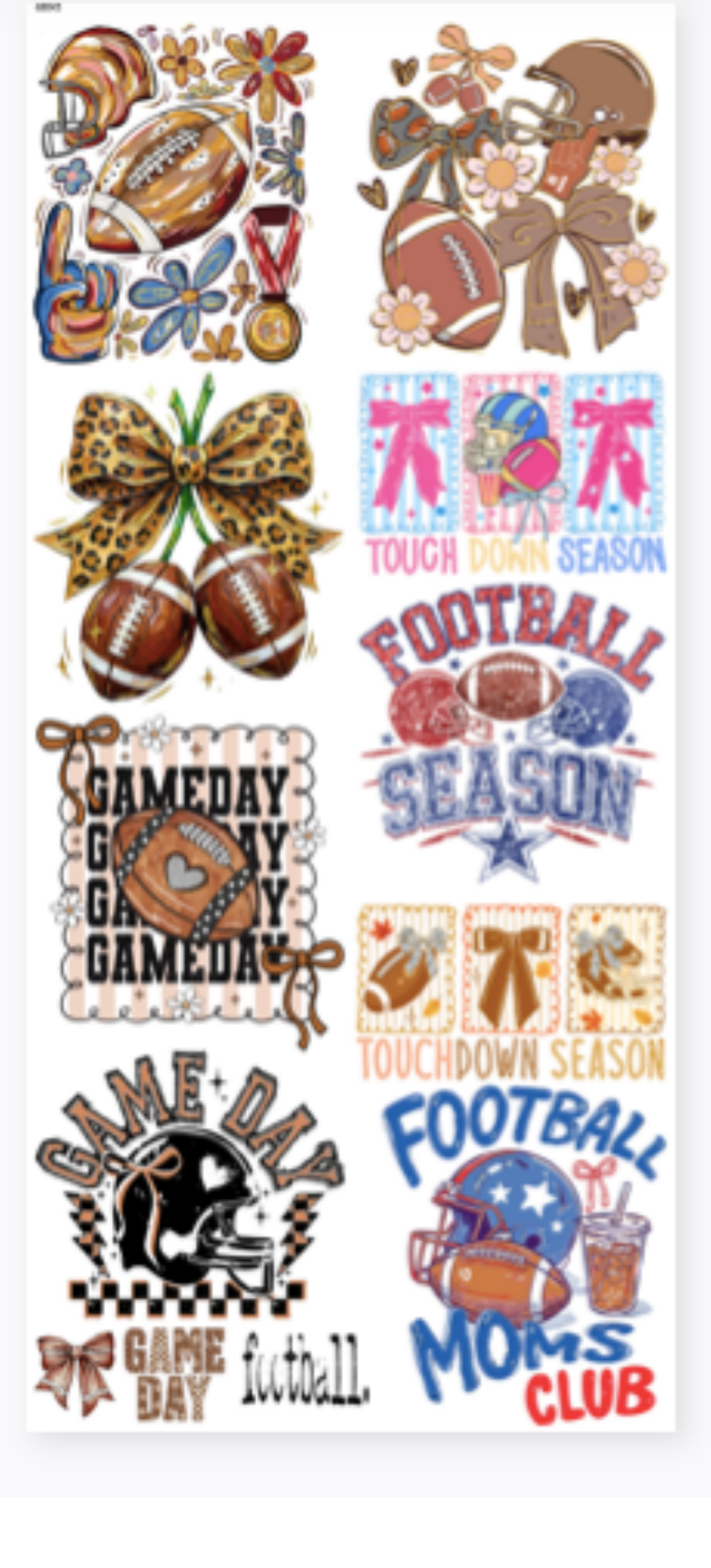 Football Pre - Made Gangsheet DTF Transfer - My Vinyl Craft