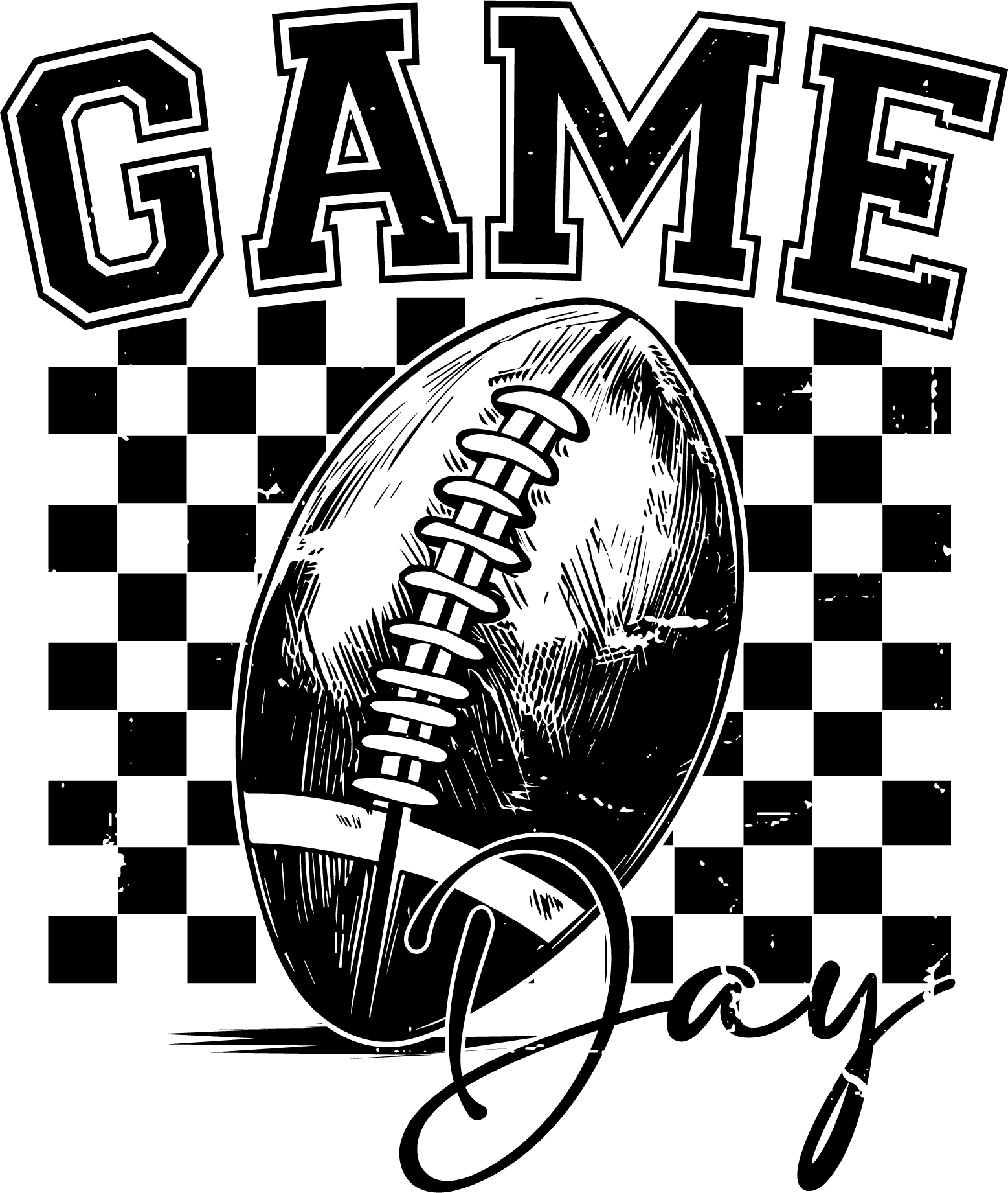 Game day Checkered DTF Transfer - FB9 - My Vinyl Craft