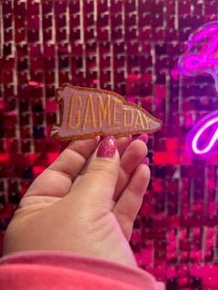 Game Day Pennant Iron On Patch - My Vinyl Craft