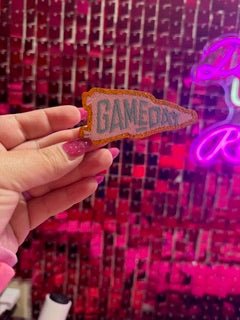 Game Day Pennant Iron On Patch - My Vinyl Craft