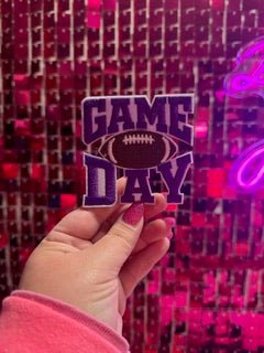 GameDay Block Football Iron On Patch - My Vinyl Craft