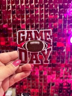 GameDay Block Football Iron On Patch - My Vinyl Craft