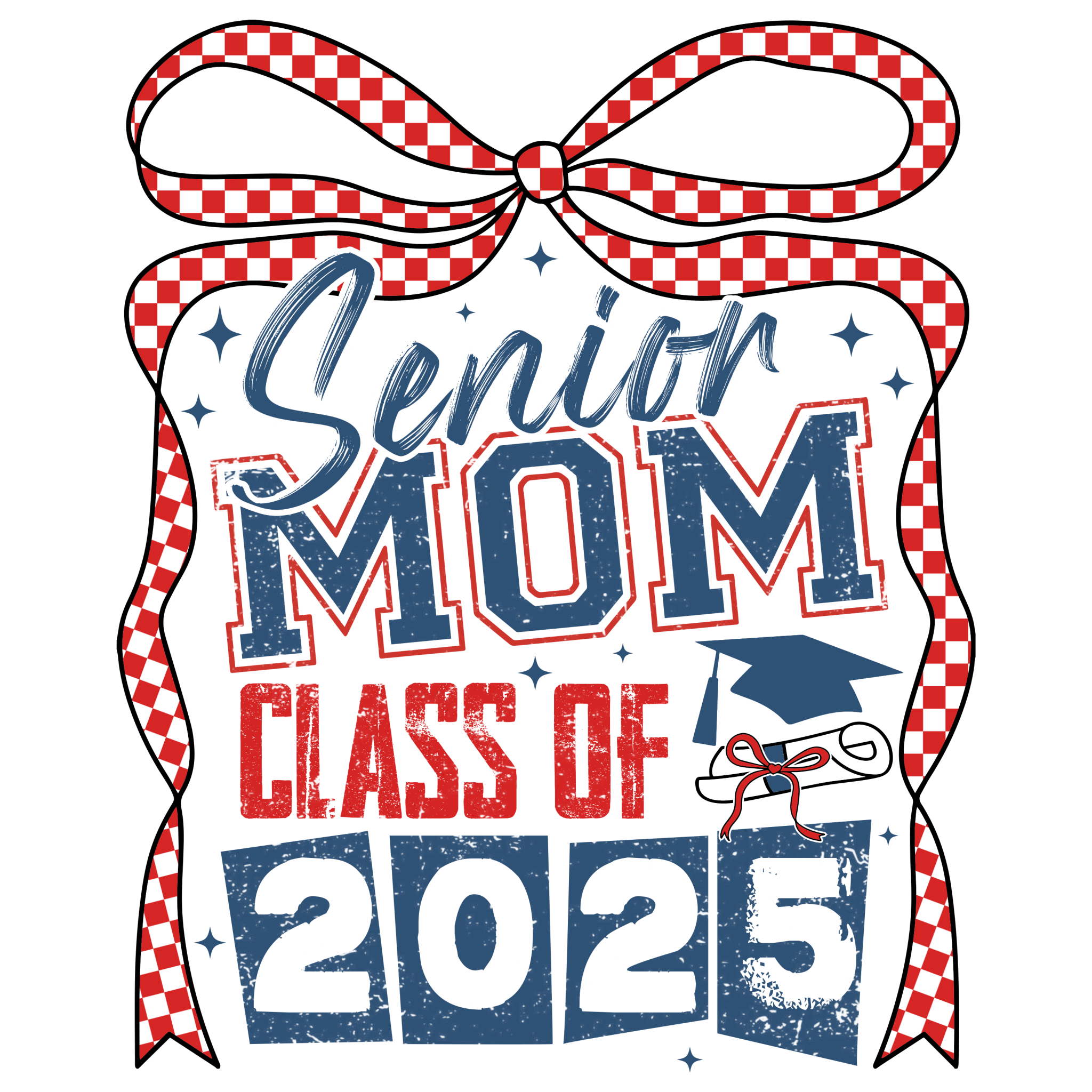 GD7 - Senior Mom Bow DTF Transfer - My Vinyl Craft