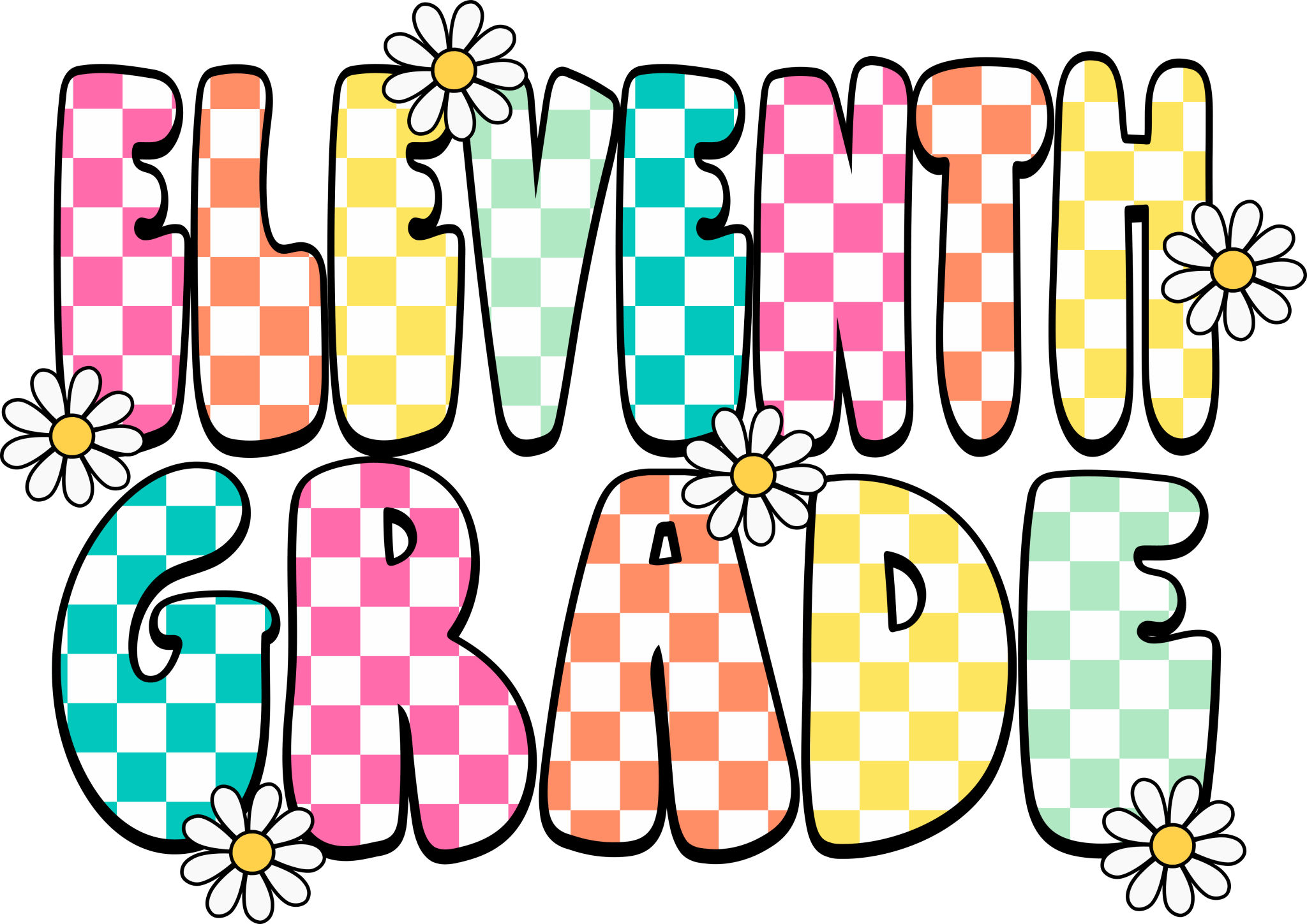 GL1 - Daisy Checkered Daycare - 12th Grade DTF Transfer - My Vinyl Craft