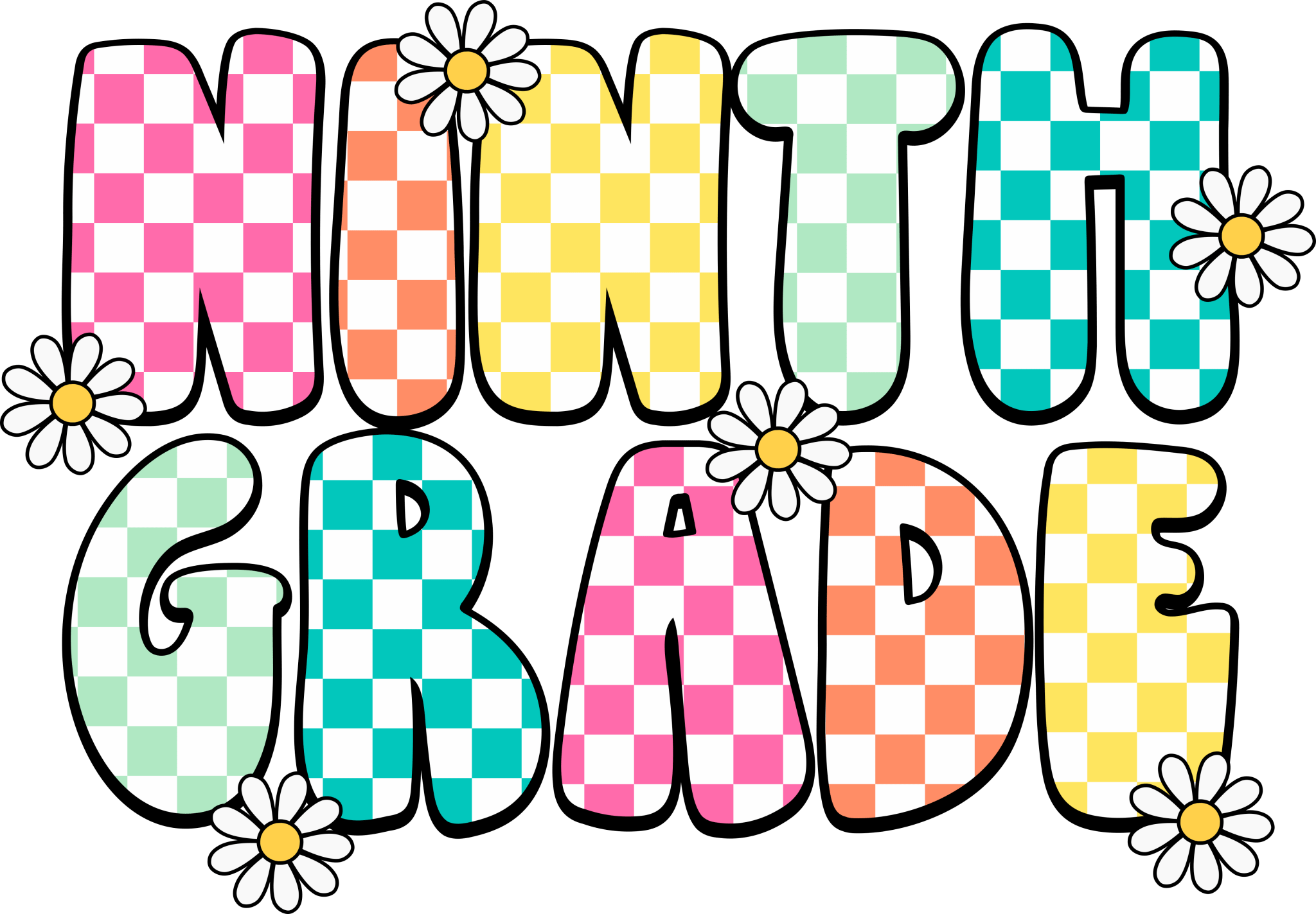 GL1 - Daisy Checkered Daycare - 12th Grade DTF Transfer - My Vinyl Craft