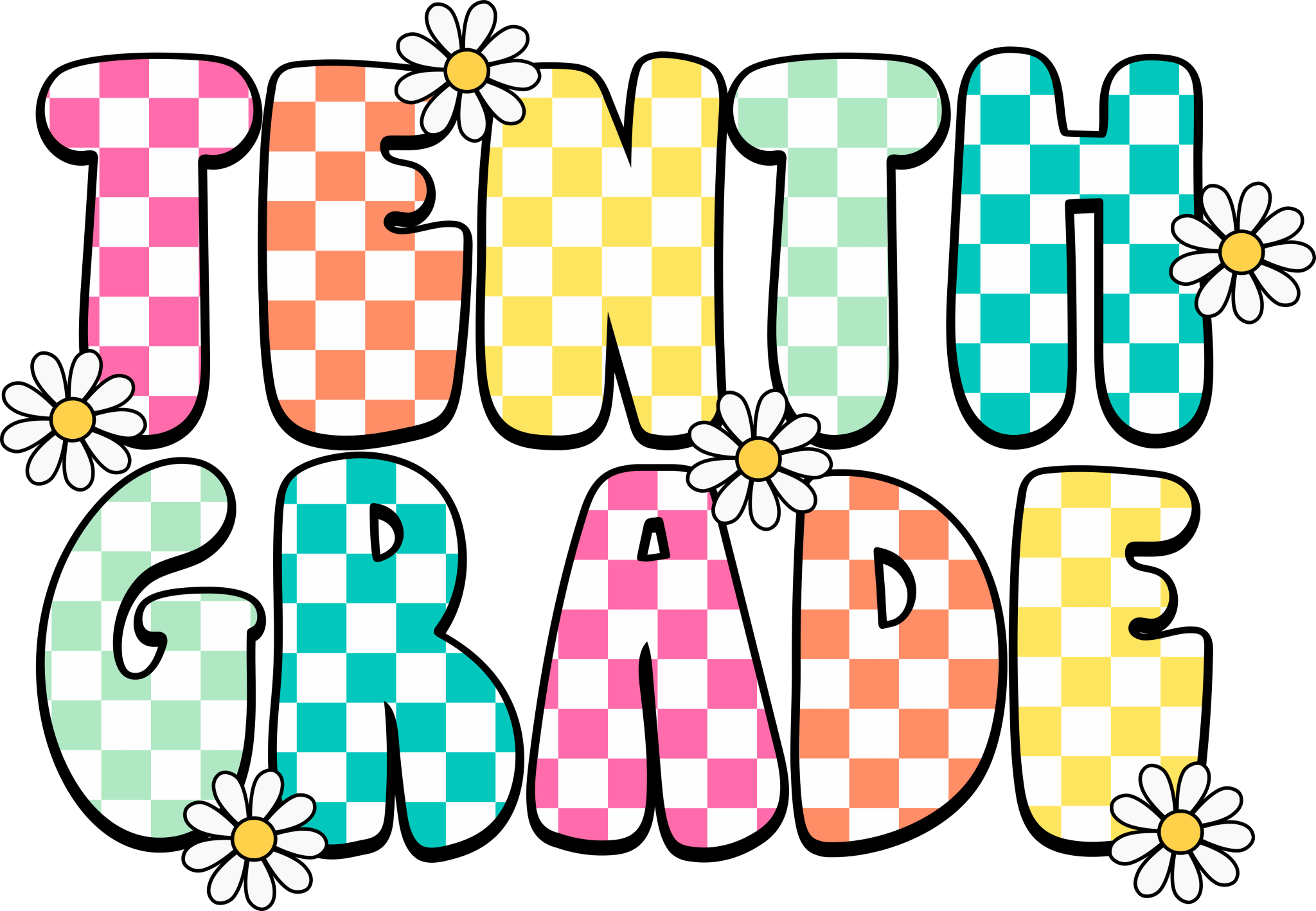 GL1 - Daisy Checkered Daycare - 12th Grade DTF Transfer - My Vinyl Craft