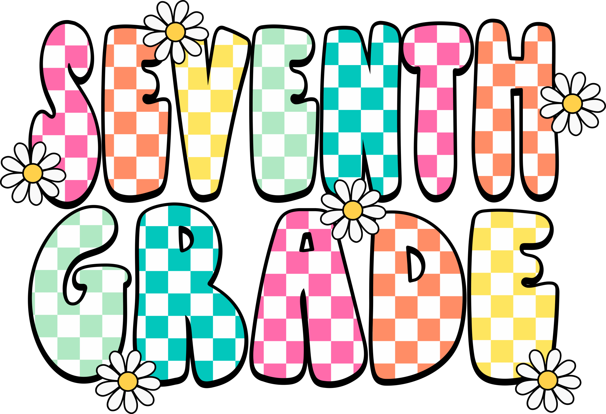 GL1 - Daisy Checkered Daycare - 12th Grade DTF Transfer - My Vinyl Craft