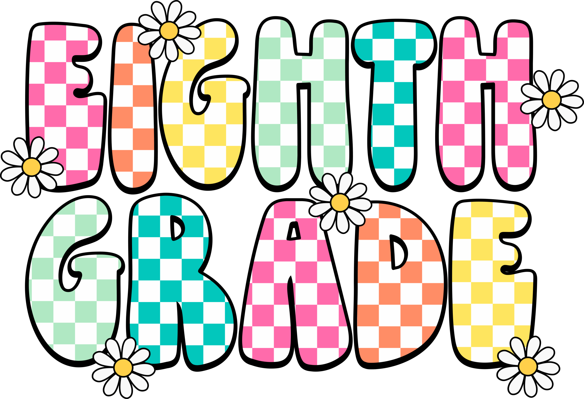 GL1 - Daisy Checkered Daycare - 12th Grade DTF Transfer - My Vinyl Craft