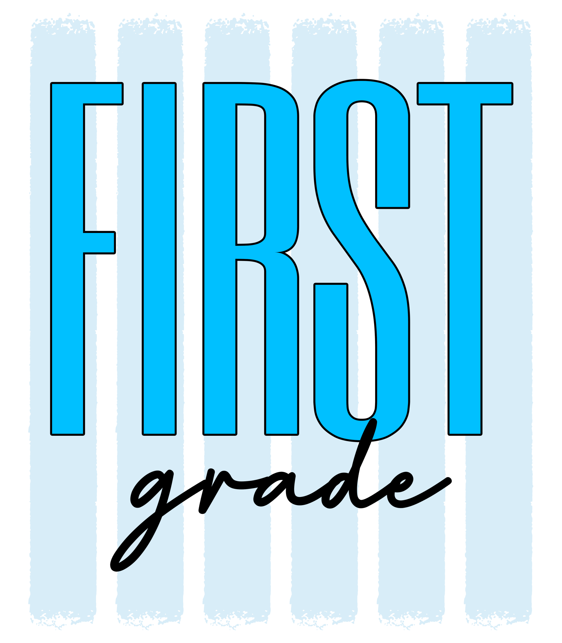 GL1 - Neon Stripe Block Grade PreK-4th Grade DTF Transfer - My Vinyl Craft