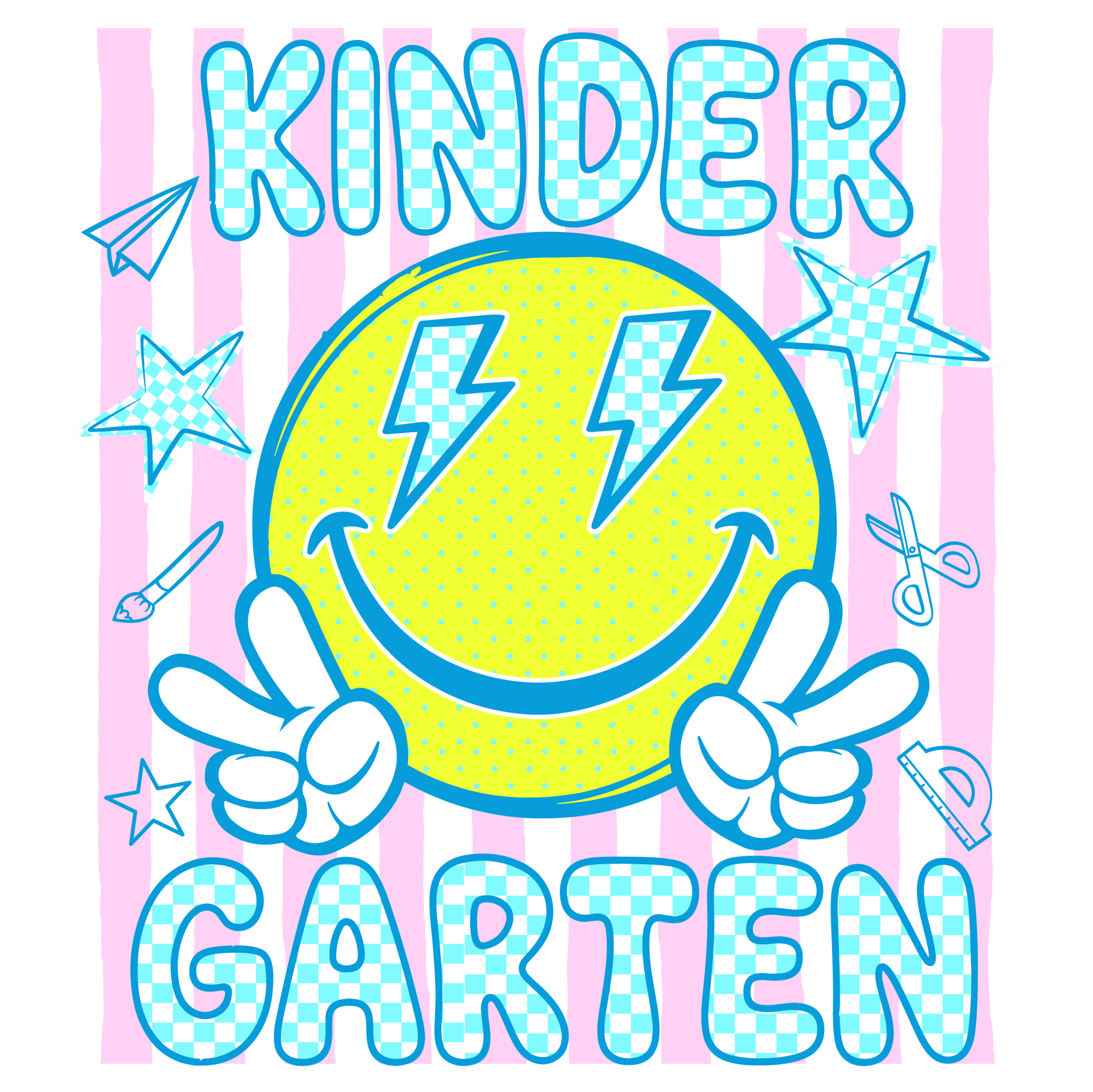 GL2 - Retro Smiley Grade PreK-4th Grade DTF Transfer - My Vinyl Craft