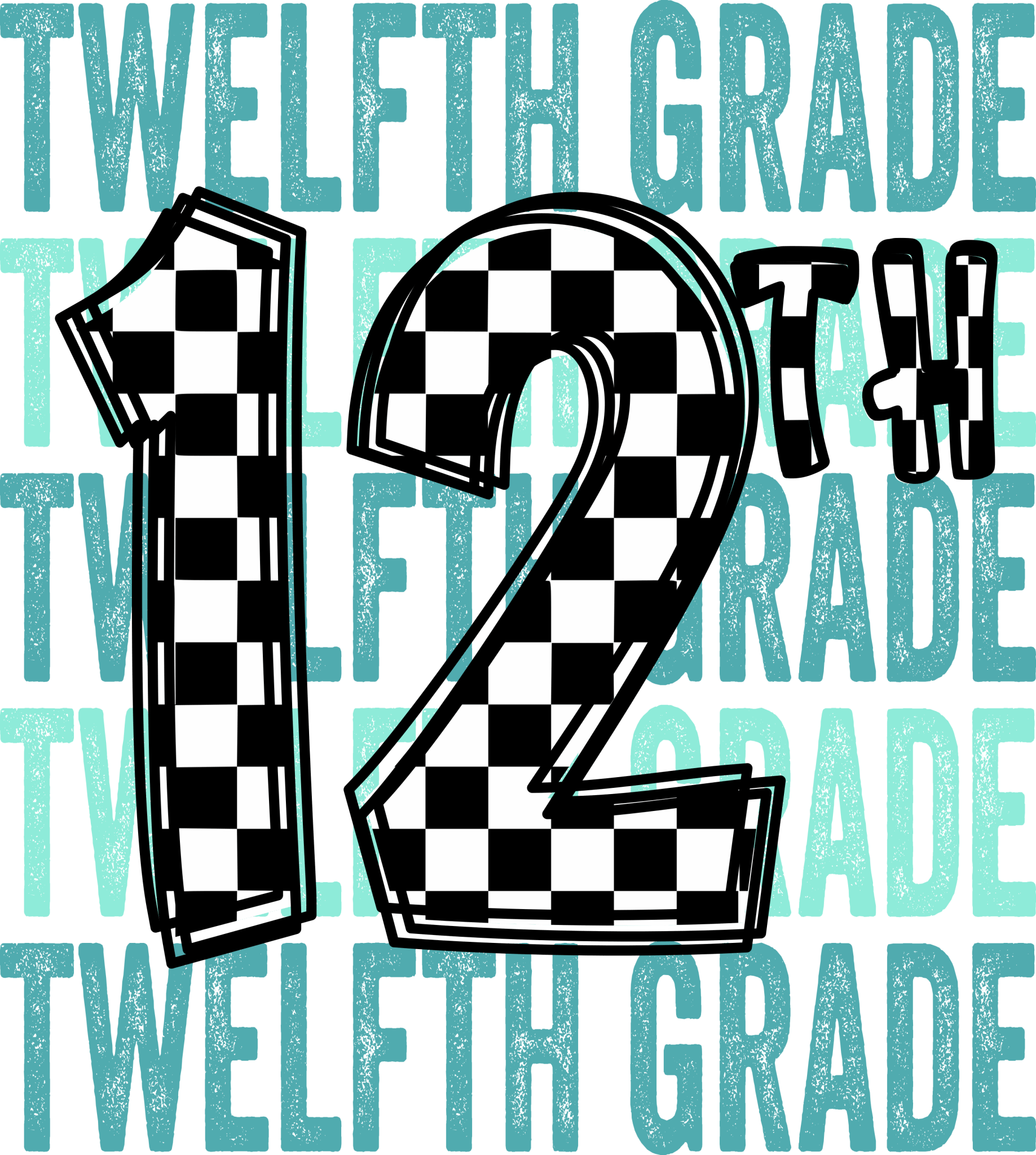 GL4 - Blue Checkered Daycare - 12th Grade DTF Transfer - My Vinyl Craft