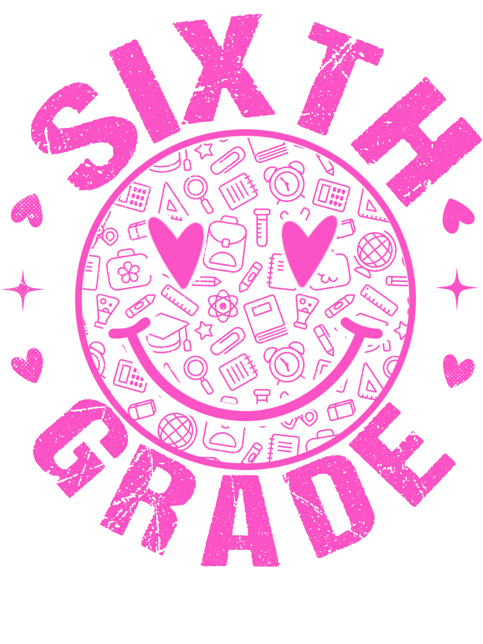GL9 - Neon Smiley Grades PreK - 8th DTF Transfer - My Vinyl Craft