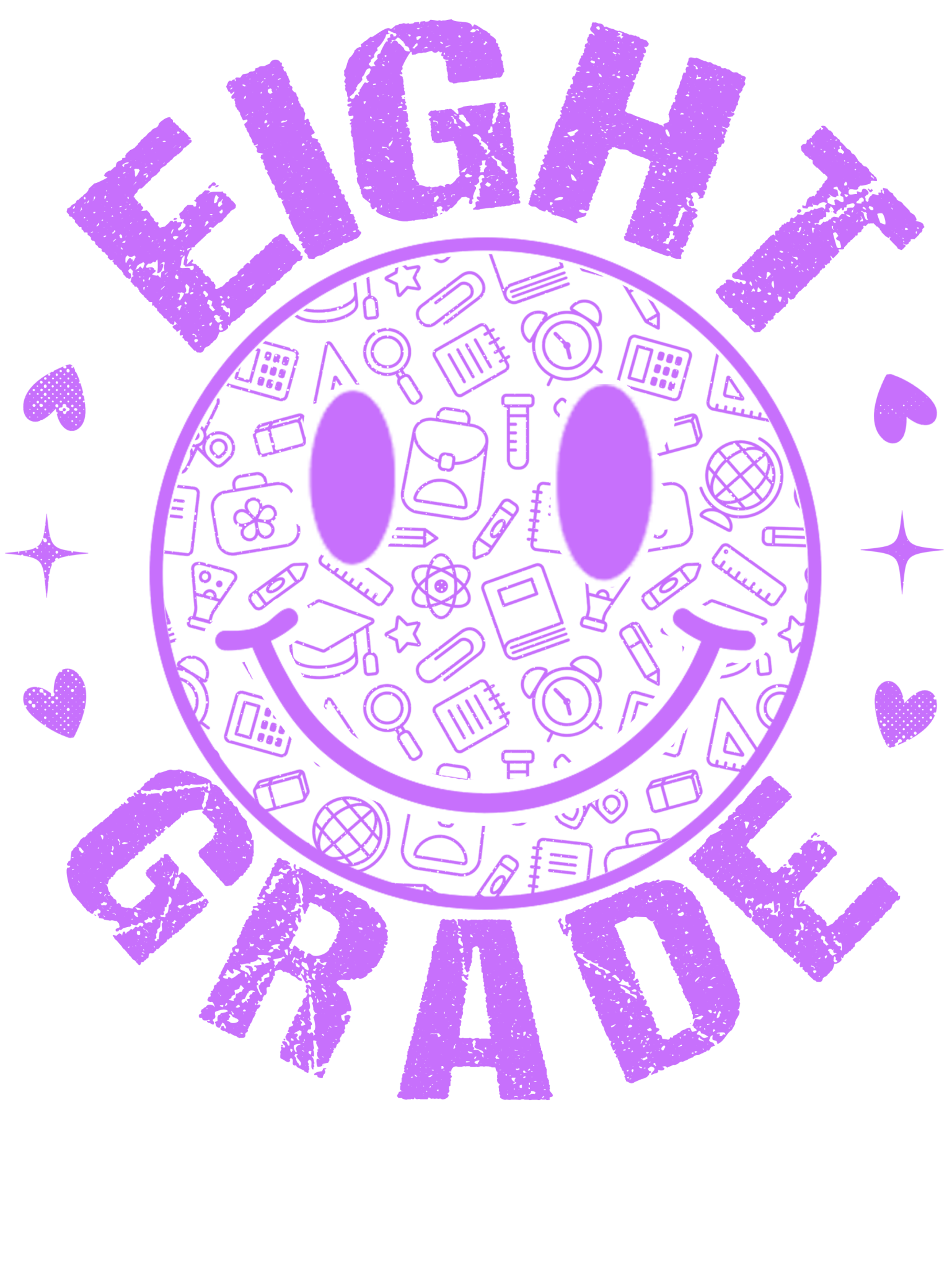 GL9 - Neon Smiley Grades PreK - 8th DTF Transfer - My Vinyl Craft