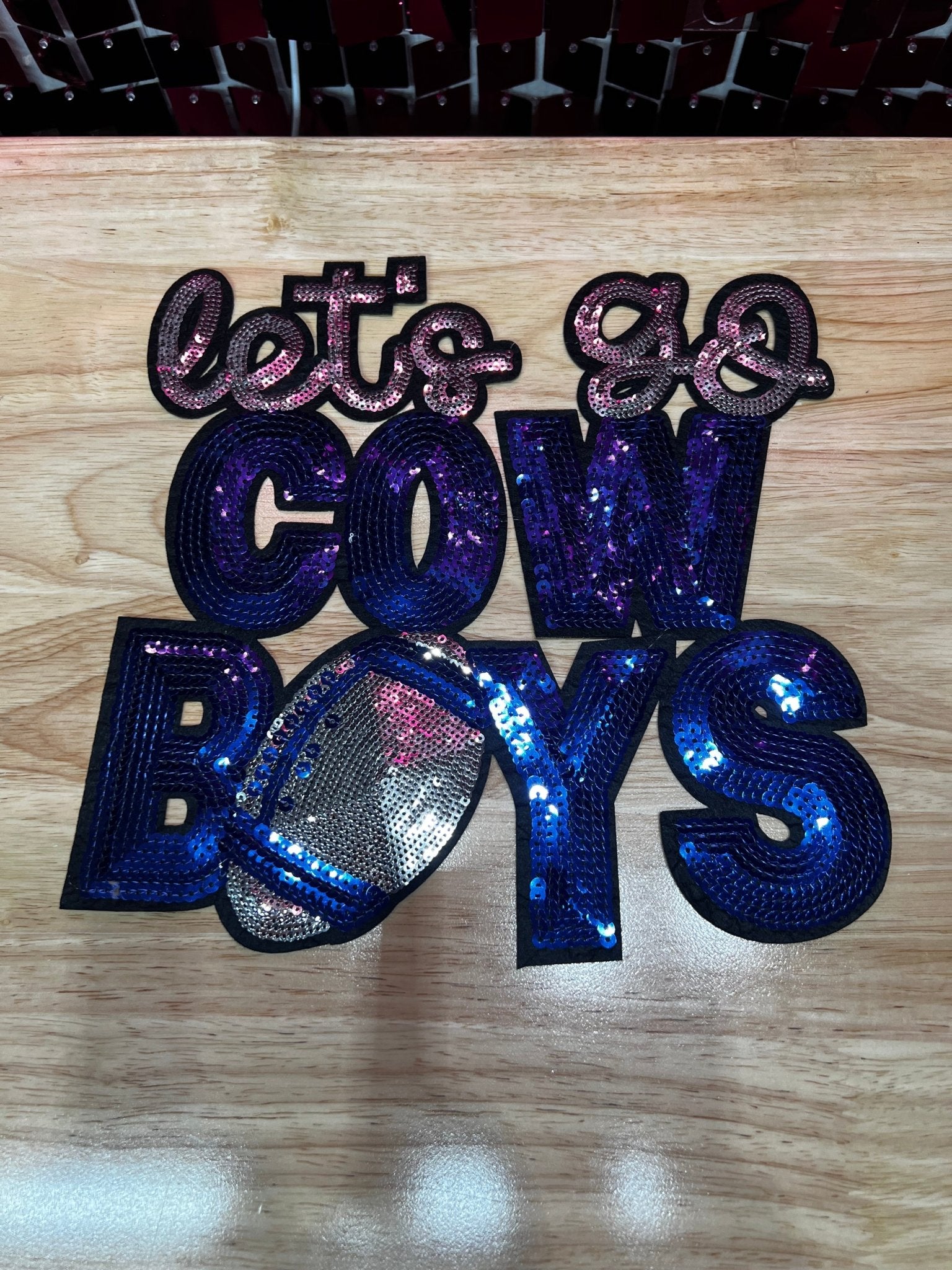 Go Cowboys Sequins Patch - My Vinyl Craft