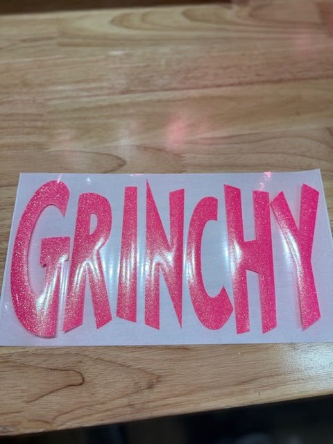 Grinchy Glitter Puff HTV Transfer **PRE - ORDER** - My Vinyl Craft