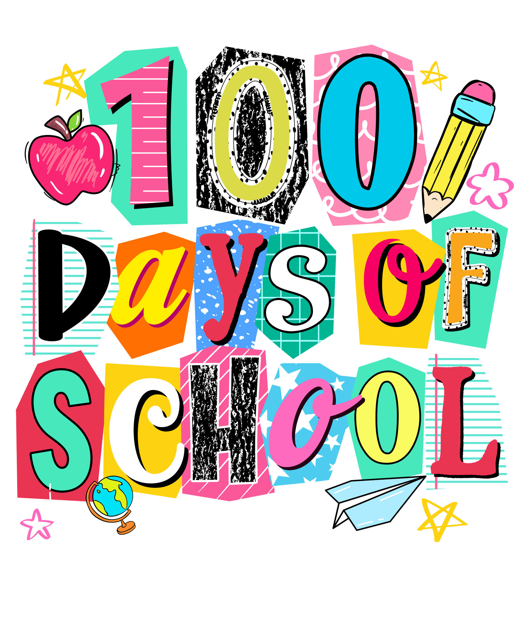 H15 - 100 Day Block DTF Transfer - My Vinyl Craft