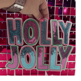 Holly Jolly Pastel Large Iron On Patch - My Vinyl Craft