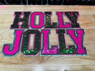 Holly Jolly Sequins Patch - My Vinyl Craft