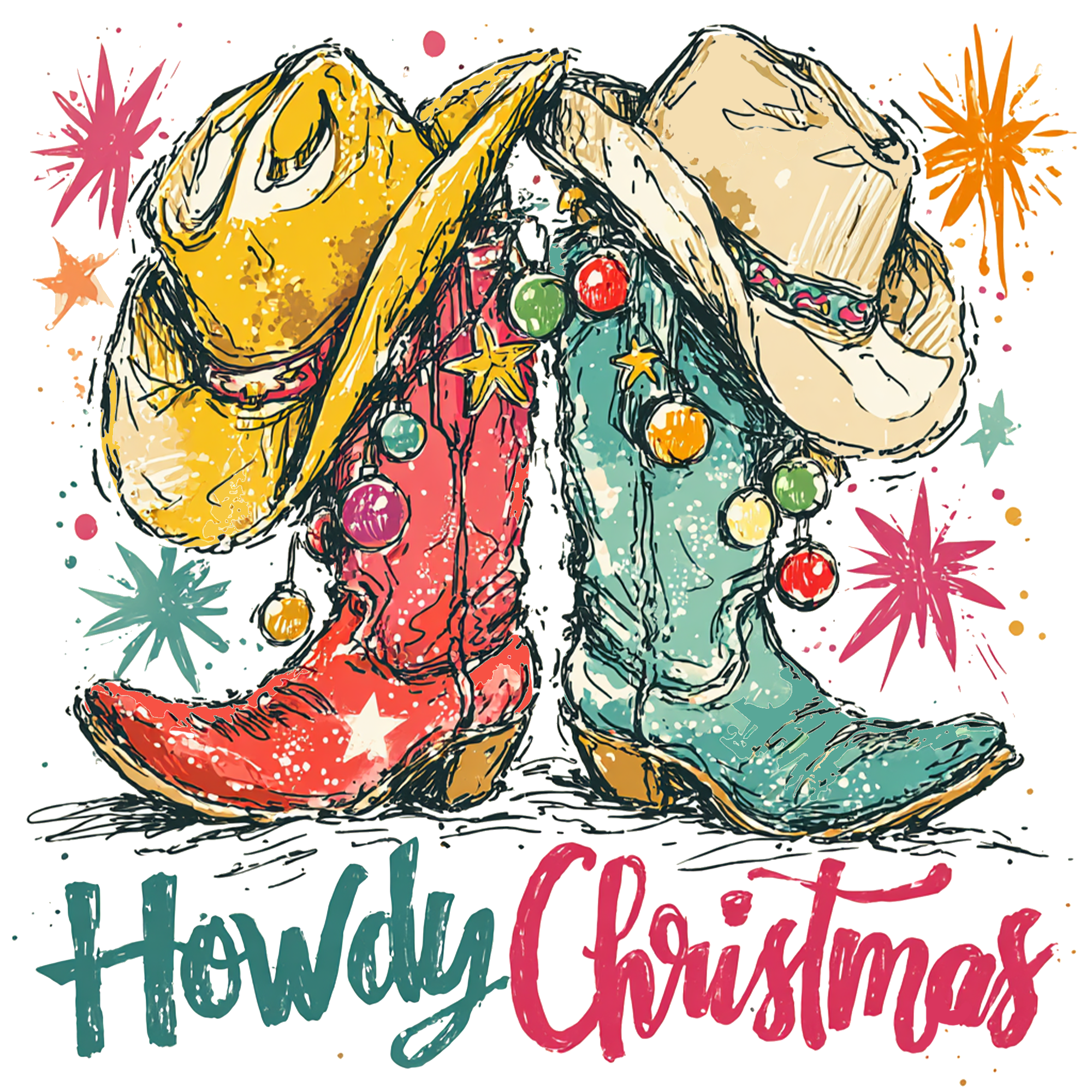 CH40 - Howdy Christmas DTF Transfer