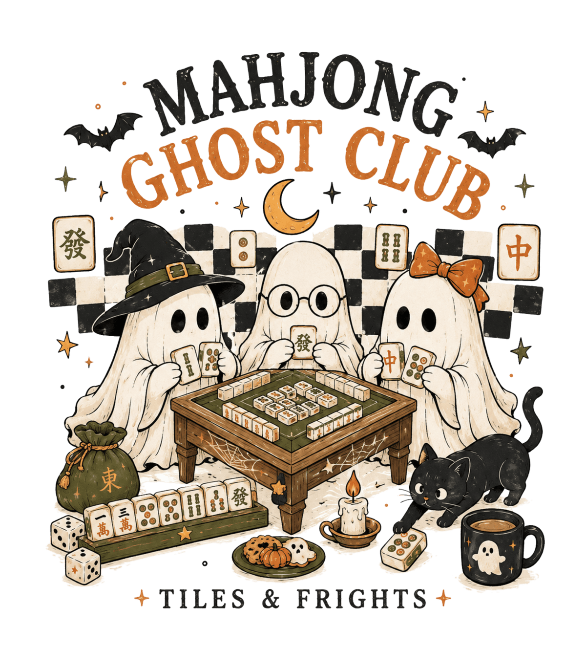HW34 - Mahjong Ghost Club DTF Transfer - My Vinyl Craft