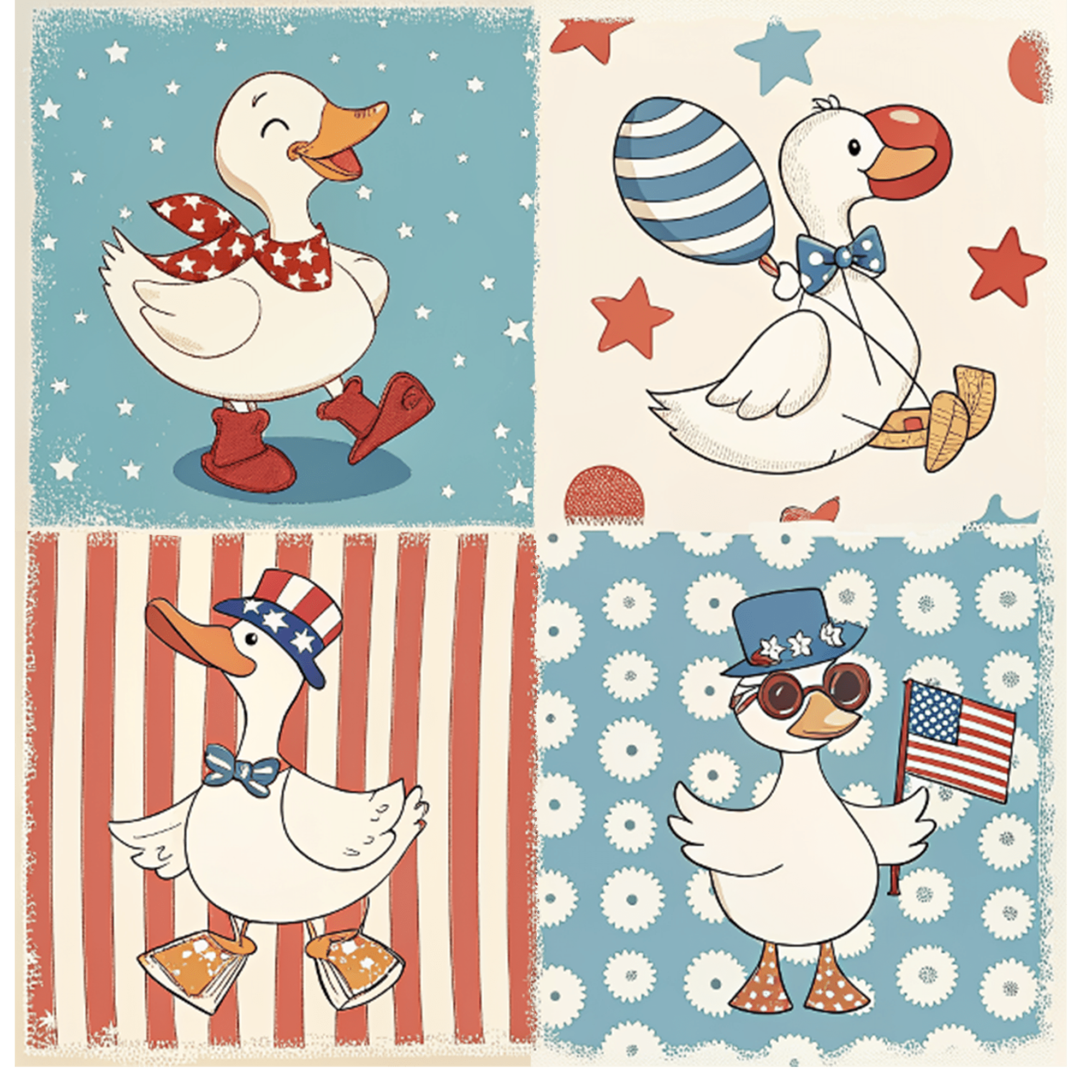 ID13 - 4th of July Goose Block DTF Transfer - My Vinyl Craft
