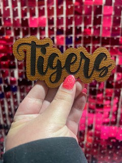 Tigers Leather Iron On Patch