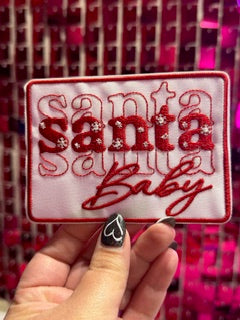 Santa Baby Red Iron On Patch