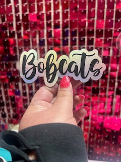 Bobcat Script Leather Iron On Patch